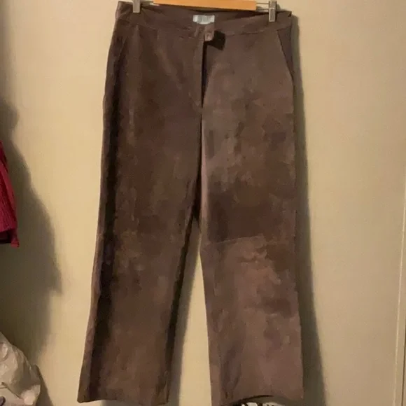 August Silk Brown Straight Leg Pants - Picture 1 of 6